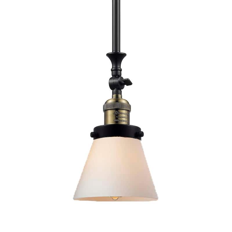 Innovations Lighting Small Cone 6" Wide Adjustable Mini Pendant - Black / Antique Brass / Matte White Cased