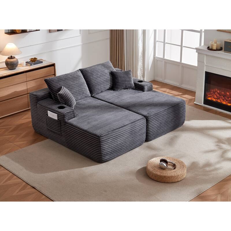 69" Cloud Sectional Couch, L-Shape Chaise with R-Shape Chaise with Deep Seat, and Comfortable 2 Seater Couch