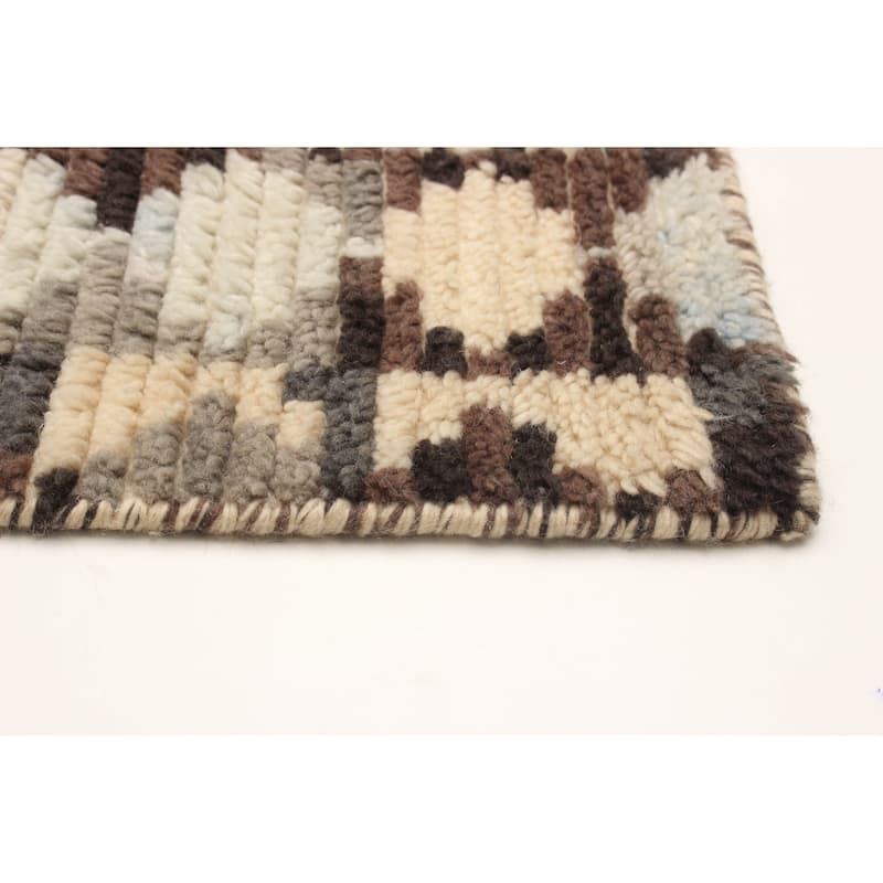ECARPETGALLERY Hand-knotted Tangier Cream Wool Rug - 5'4 x 7'9