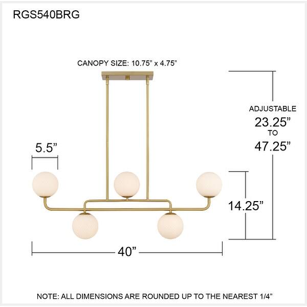 Regis 5-Light Brushed Gold Island Light