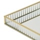 preview thumbnail 8 of 15, Veldra Gold Rectangular Fluted Glass Tray