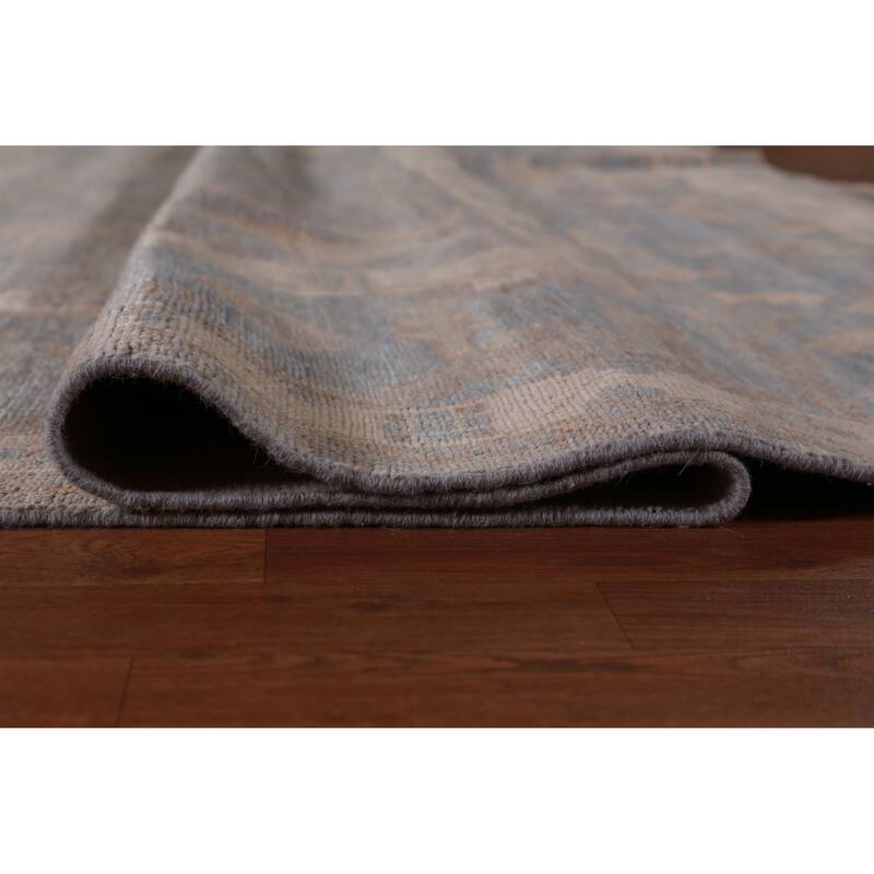 Hand Knotted Oriental 100% Wool Carpet Transitional All-Over Greys & Charcoal Oushak Area Rug - 14' 5'' X 12' 0''
