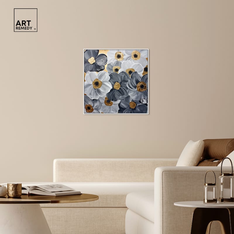 Art Remedy Fields And Fields Framed Floral Fine 1 Piece Canvas Wall Art