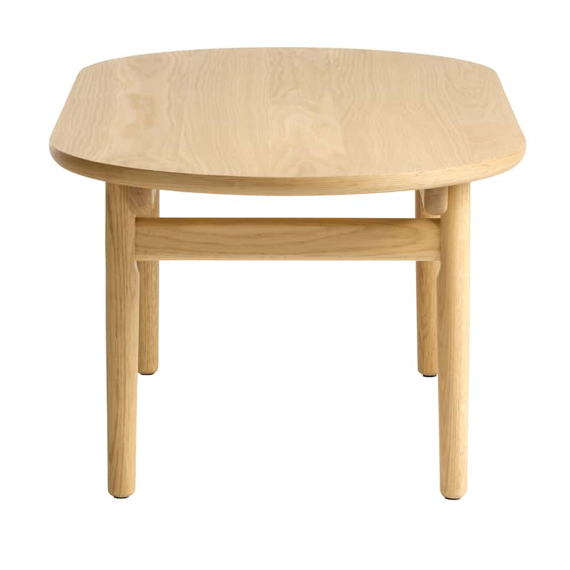 Rye Studio Mid-Century Modern Oval Coffee Table, Natural Oak - 27.5"W x 51.125"L x 17.75"H