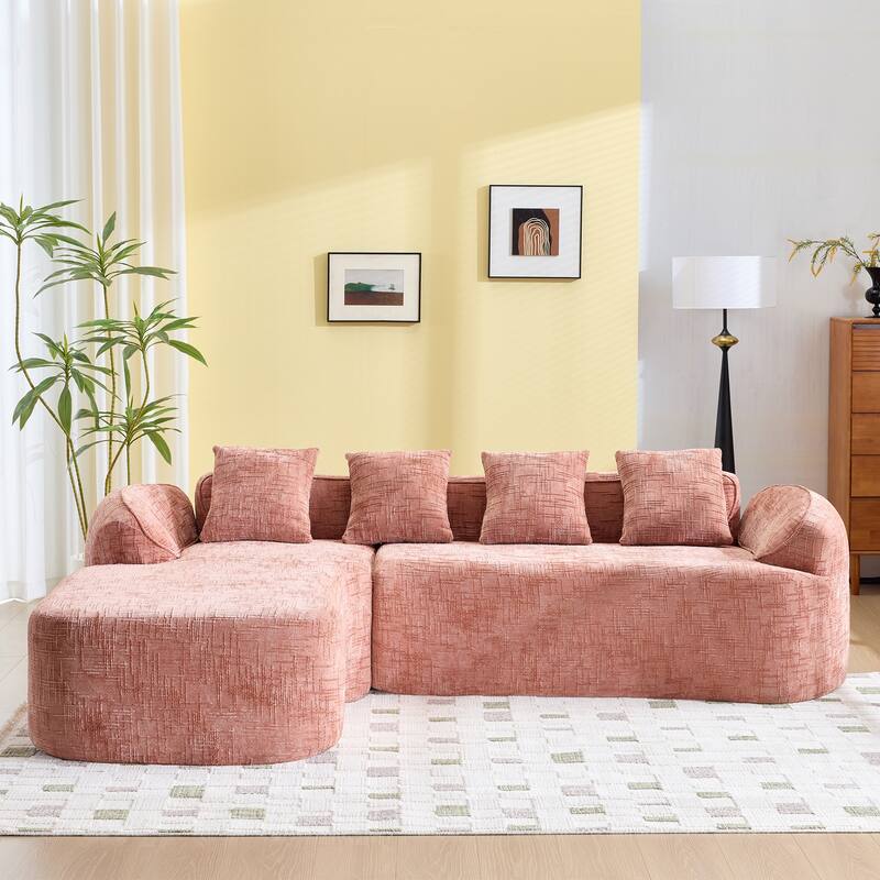 chenille L-shaped compressed sofa