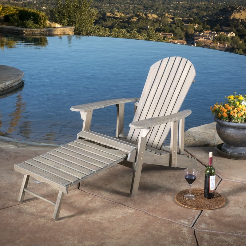 Hayle Wood Outdoor Reclining Adirondack Chair by Christopher Knight Home - 67.25" L x 29.50"W x 29.50" H