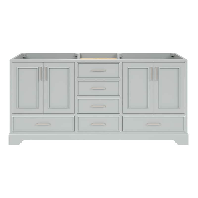 Ariel M072D-BC Stafford 73" Double Free Standing Vanity Cabinet Only - Grey - Ash Finish