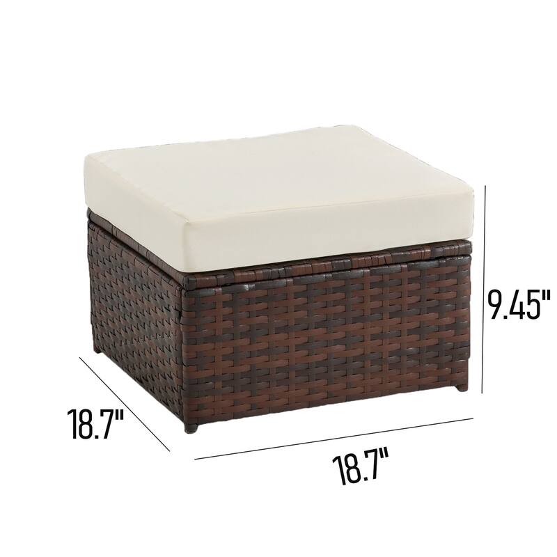 2 Pieces Decorative Accent Outdoor Patio Ottomans
