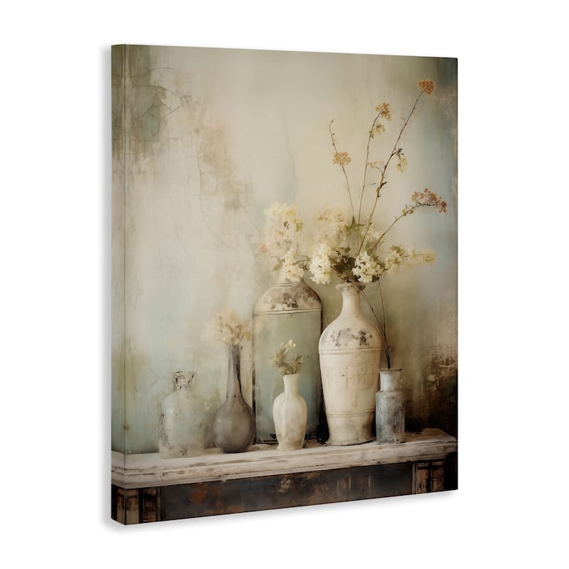Stupell Faded Floral Beauty Still Life Canvas Wall Art Design By Arlington Prints