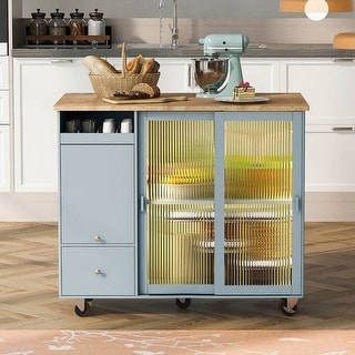 Folding Kitchen Cart with LED Lights - On Sale - Bed Bath & Beyond ...