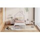 preview thumbnail 34 of 71, Metal Platform Bed With Two Drawers,House-Shaped Headboard Design