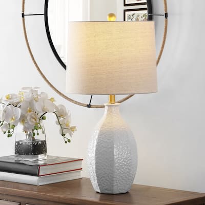 SAFAVIEH Lighting Barli 25-inch Ceramic LED Table Lamp - 13" W x 13" L x 25.25" H