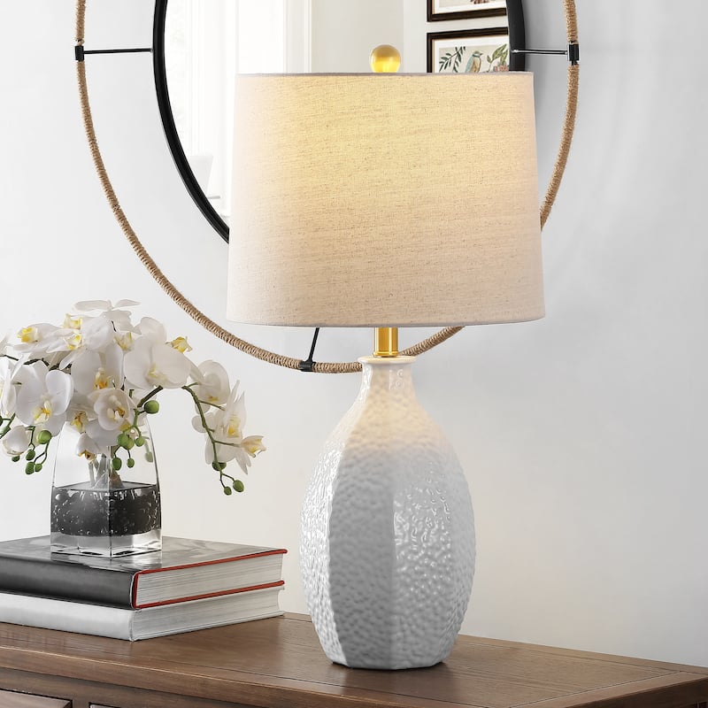 SAFAVIEH Lighting Barli 25-inch Ceramic LED Table Lamp - 13" W x 13" L x 25.25" H