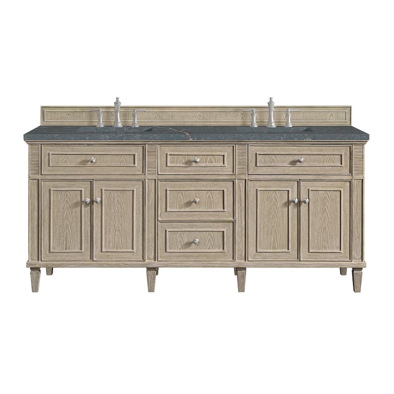 James Martin Vanities 424-V72-3PBL Lorelai 72" Double Basin Wood - Whitewashed Oak