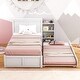 preview thumbnail 5 of 14, Gymax Full/Twin Wooden Platform Bed with Trundle Storage Headboard