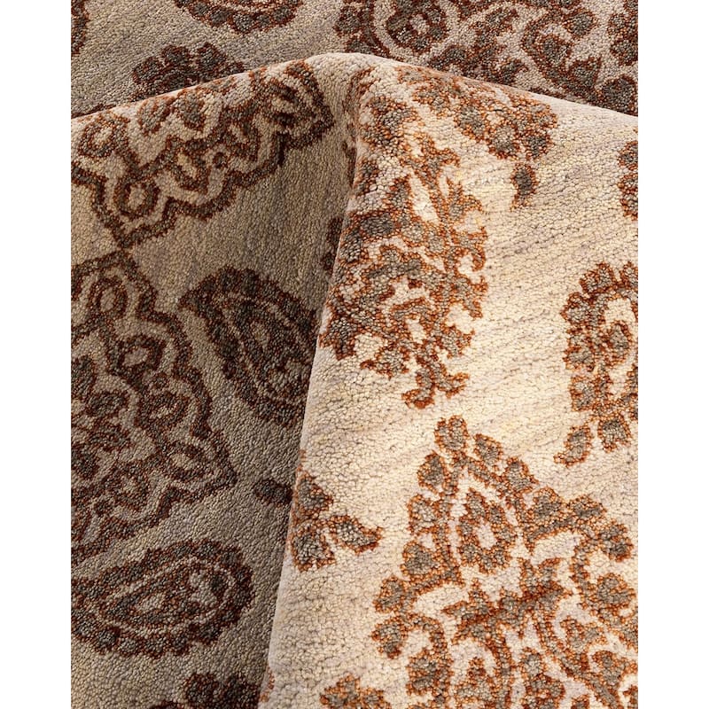 Ikat One-of-a-Kind Hand-Knotted Area Rug - Beige, 8' 3" x 10' 4" - 8' 3" x 10' 4"