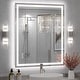 preview thumbnail 65 of 161, Large LED Bathroom mirror Tempered Glass Dimmable Anti-Fog Vanity Mirror 36x30