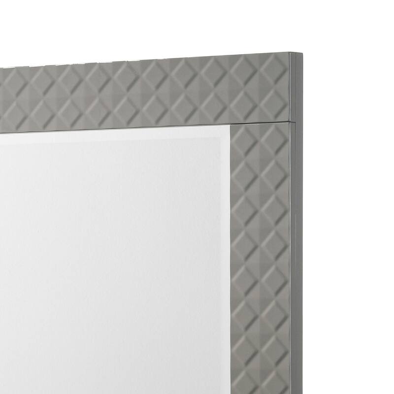Ivon Dresser Mirror, Gray High Gloss Finish, Rectangular 37 Inch