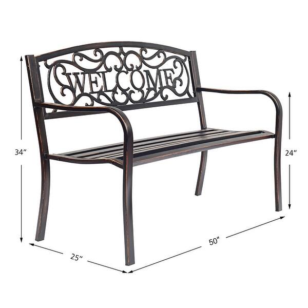Costway Garden Bench Outdoor Furniture Porch Path Loveseat Chair - See Details