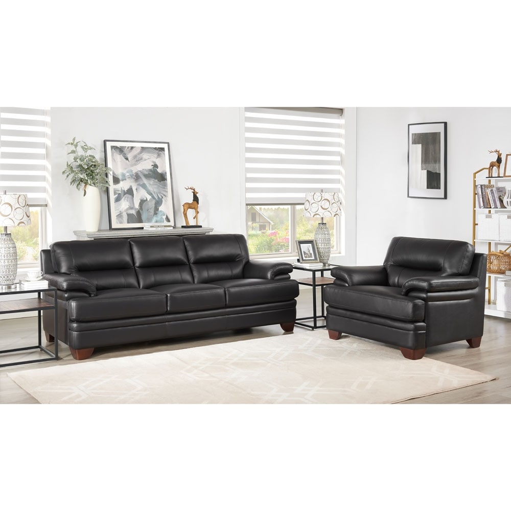 Hydeline Luxor Top Grain Leather Sofa and Chair Set