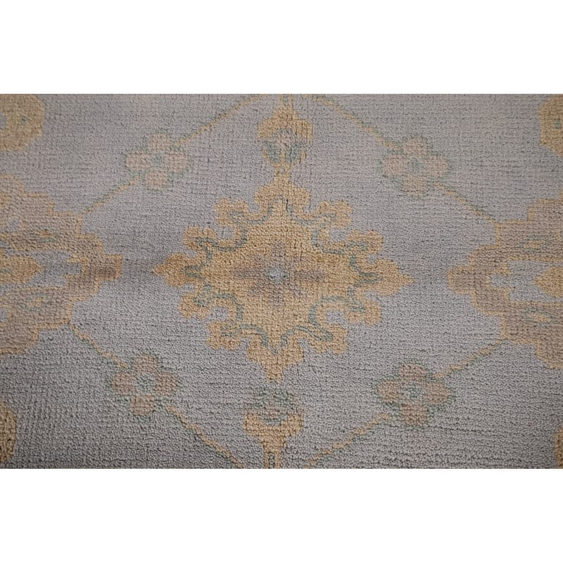 All-Over Oushak Area Rug Hand-Knotted Wool Carpet - 8'2"x 9'9"