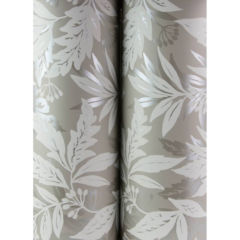 A-Street Prints Anita Pewter Woodland Floral Wallpaper