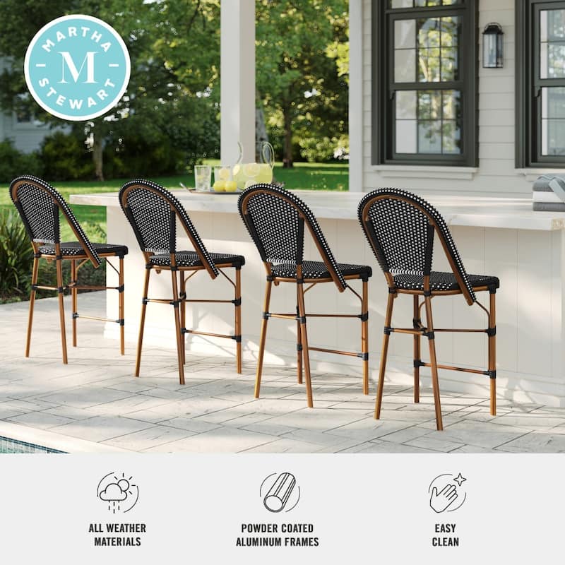 Martha Stewart All-Weather Stackable Patio Bistro Counter Stool - 18.5"W x 23.25"D x 42"H