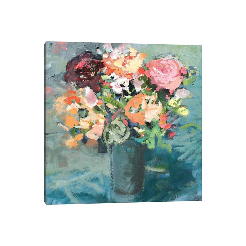 iCanvas "Teal Bouquet" by Jennifer Harwood Canvas Print