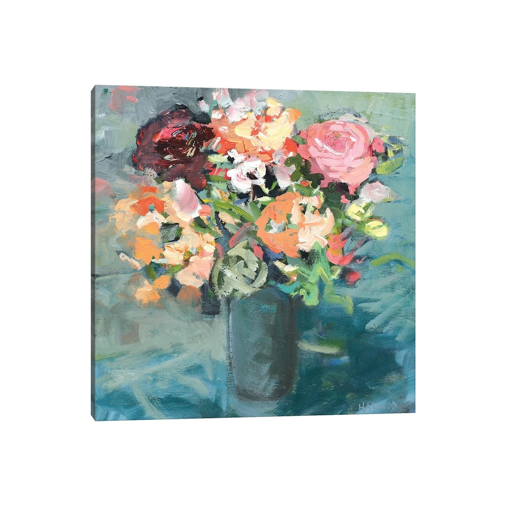 iCanvas "Teal Bouquet" by Jennifer Harwood Canvas Print