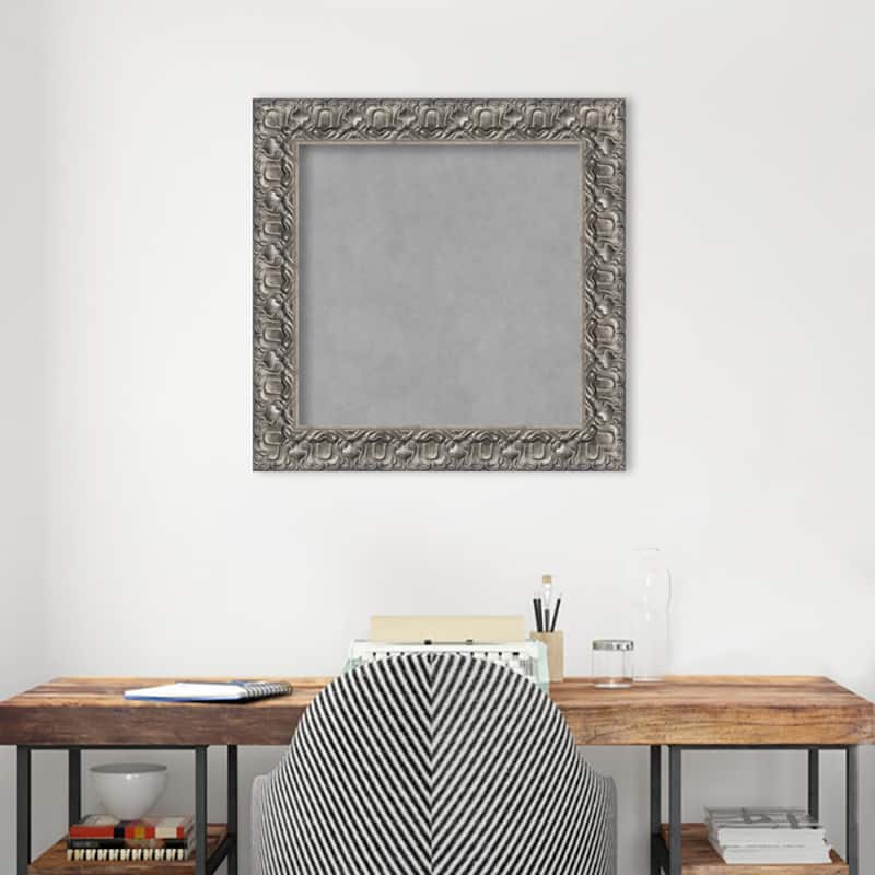 Amanti Art Silver Luxor Framed Magnetic Board