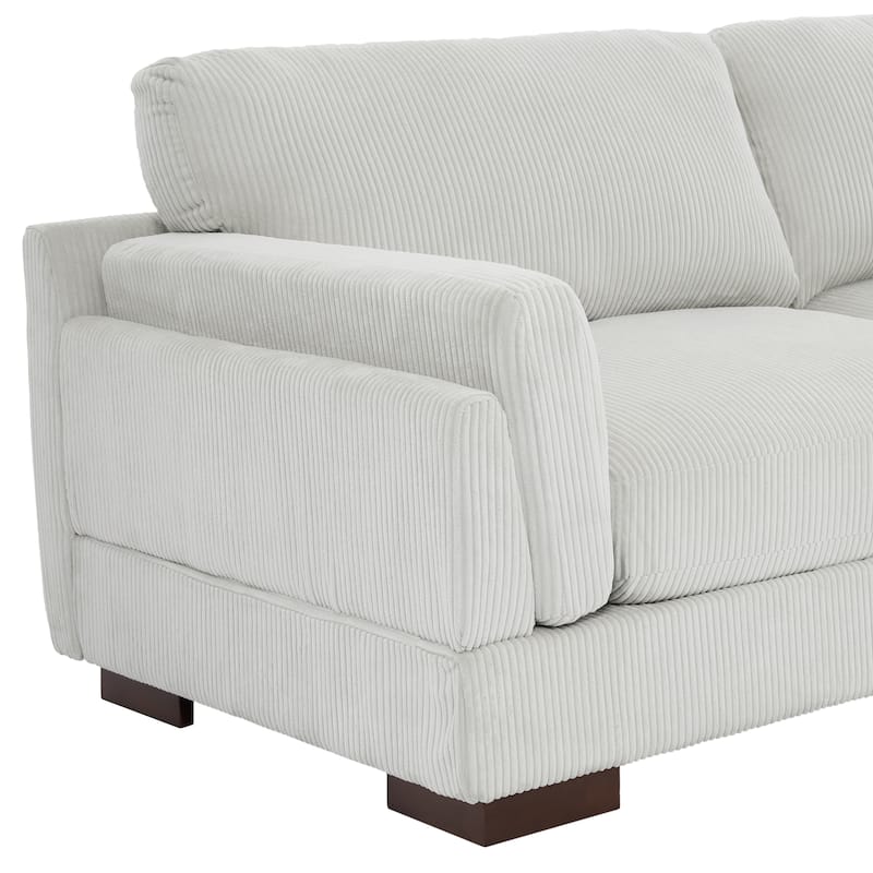 Modern 2 Seater Corduroy Arm Loveseat Sofa