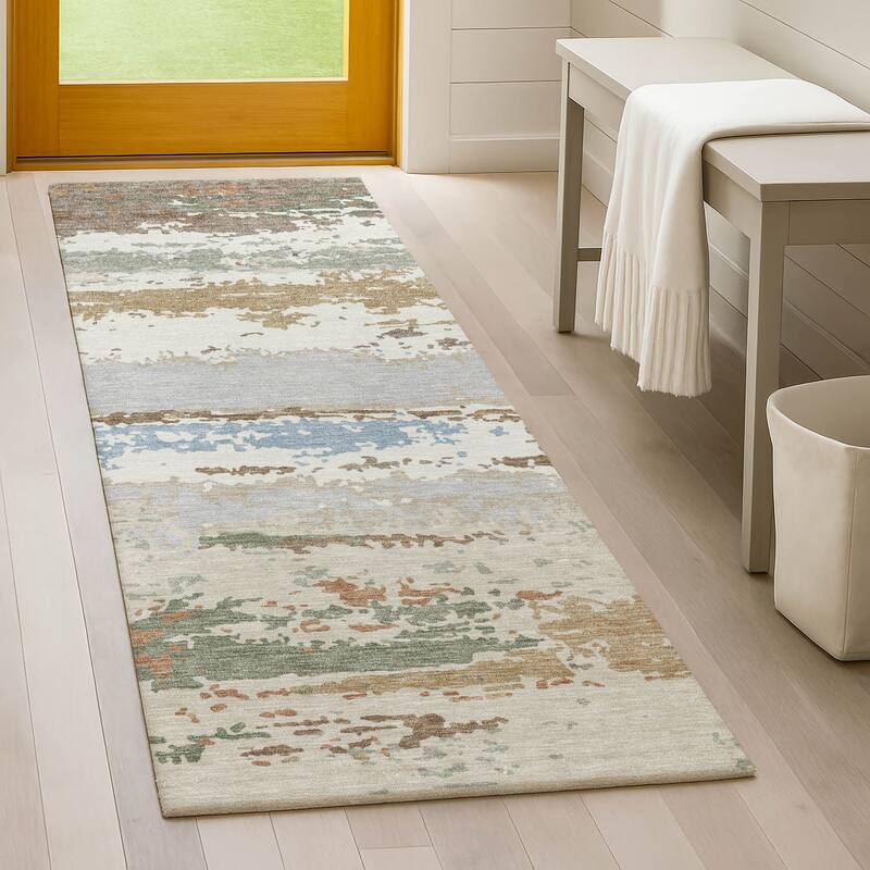 Machine Washable Indoor/ Outdoor Modern Buena Chantille Rug