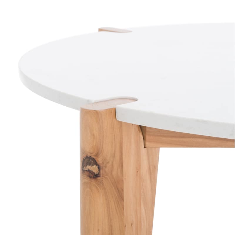 SAFAVIEH Couture Sarma Marble Top Round Coffee Table - 40 In. W x 40 In. D x 16 In. H - 40"W x 40"D x 16"H