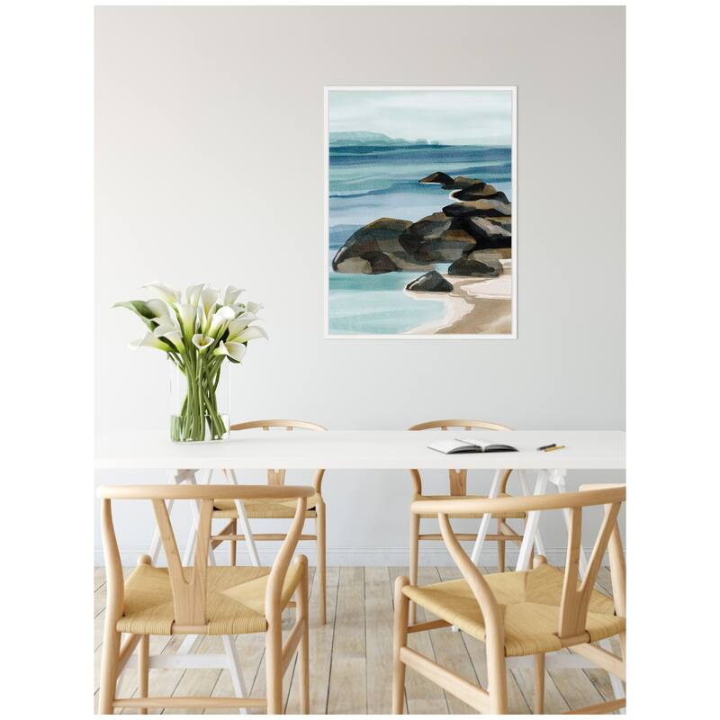 Kate and Laurel Sylvie Ocean Breeze ll Framed Canvas by Nikita Jariwala