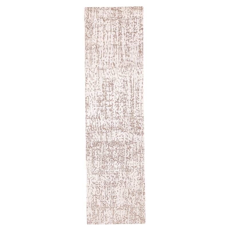 ECARPETGALLERY Hand-knotted Legacy Silver, Taupe Silk, Wool Rug - 2'6 x 9'11