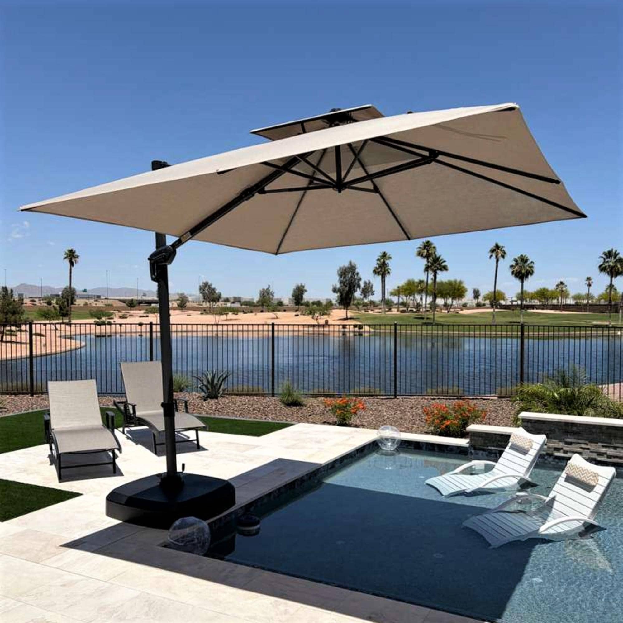 9ft outdoor patio umbrella cover canopy 6 ribs Formosa Covers 9ft Umbrella Replacement Canopy 6 Ribs in Off White (Canopy Only)