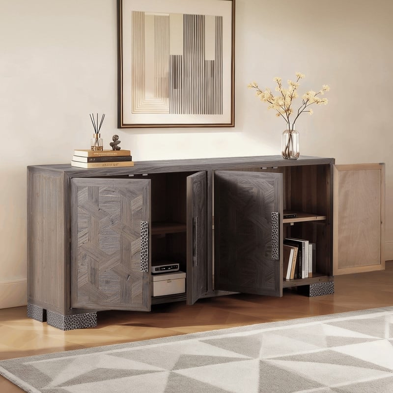 Spruce & Spring Rustic Reclaimed Fir Sideboard Buffet Cabinet