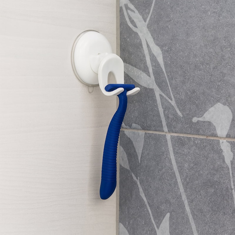 Suction Mounted Bath Men Razor Shaver Holder White