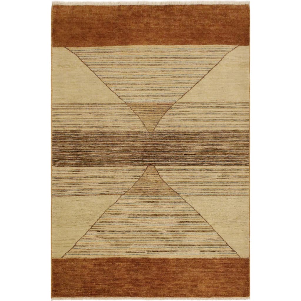 Chic hourglass Echo Gabbeh Hand Knotted Wool Area Rug