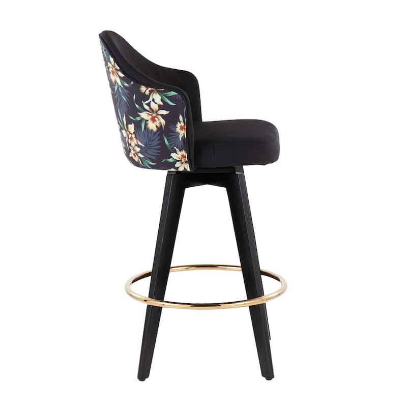 Carson Carrington Valsatra 26" Upholstered Counter Stool with Black Wood Base (Set of 2)