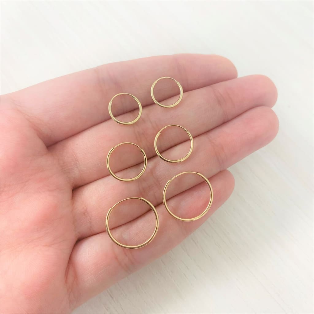 Joelle Collection 14K Yellow Gold Endless Hoops Earrings