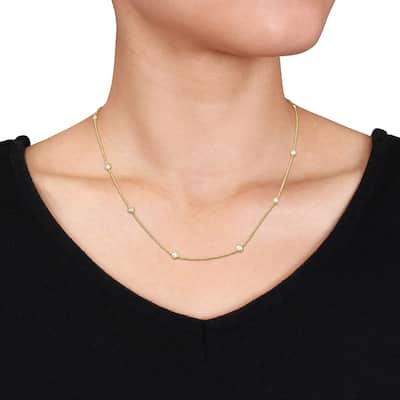Miadora 3/4ct TDW Diamond Station Necklace in 14k Yellow Gold