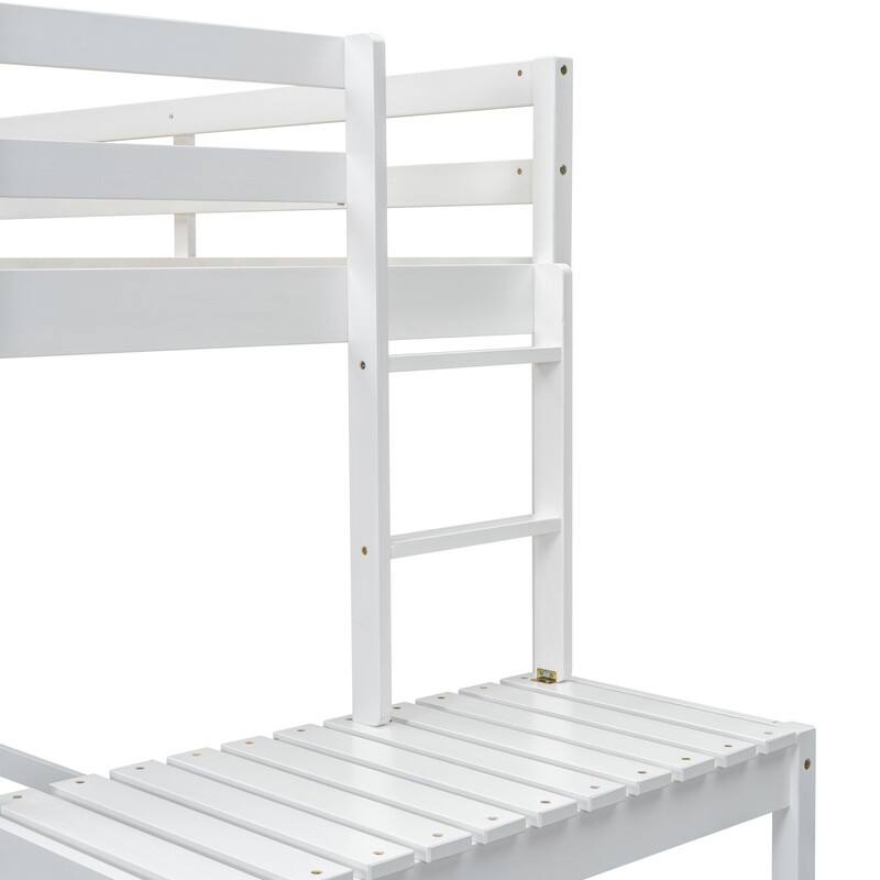 Twin High Loft Bed with Ladder,Guardrails