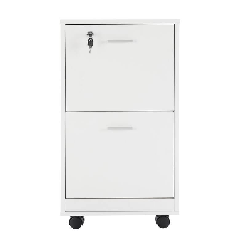 Lavish Home 2-Drawer File Cabinet with Lock and Rolling Wheels