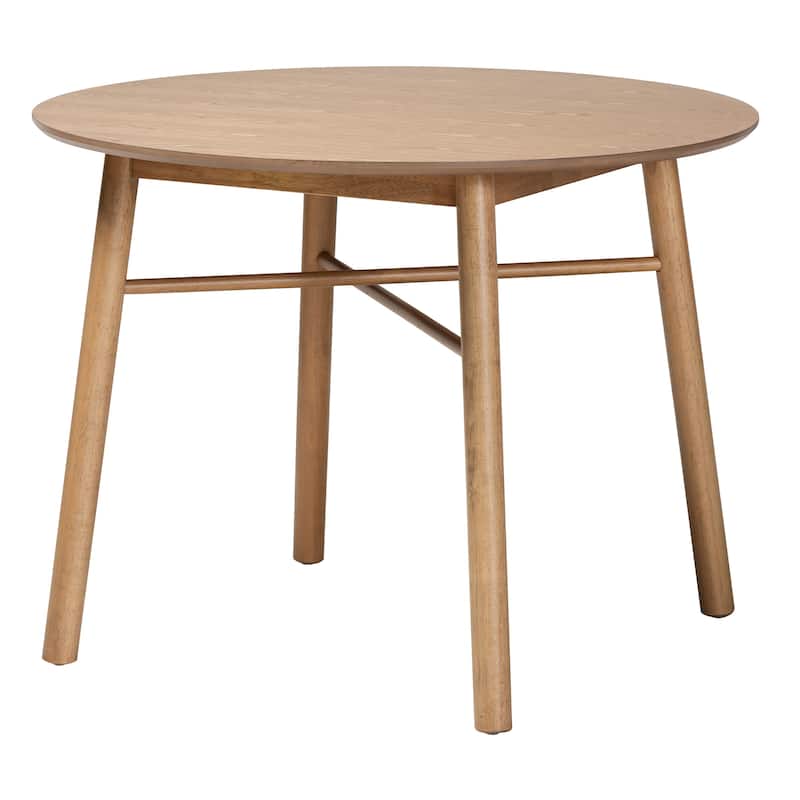 Denmark Mid-Century Modern French Oak Brown Finished Rubberwood Dining Table - N/A - Oak Brown