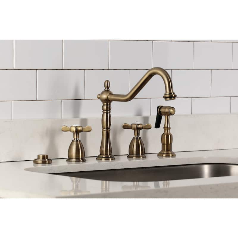 Kingston Brass Essex 1.8 GPM Widespread Kitchen Faucet - Includes Side
