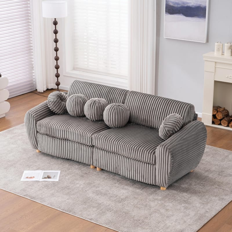 84" Corduroy Sofa - Modern Oversized Loveseat