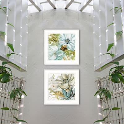 TrendyDecor4U Contemporary "Sea Glass" 2-Piece Vignette Art by JG Studios - Blue