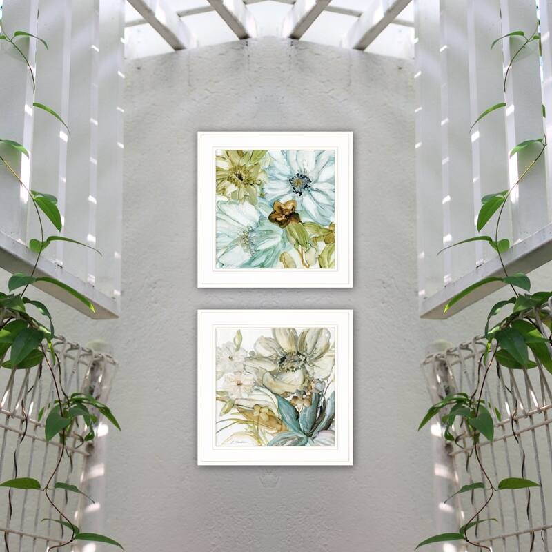 TrendyDecor4U Contemporary "Sea Glass" 2-Piece Vignette Art by JG Studios - Blue