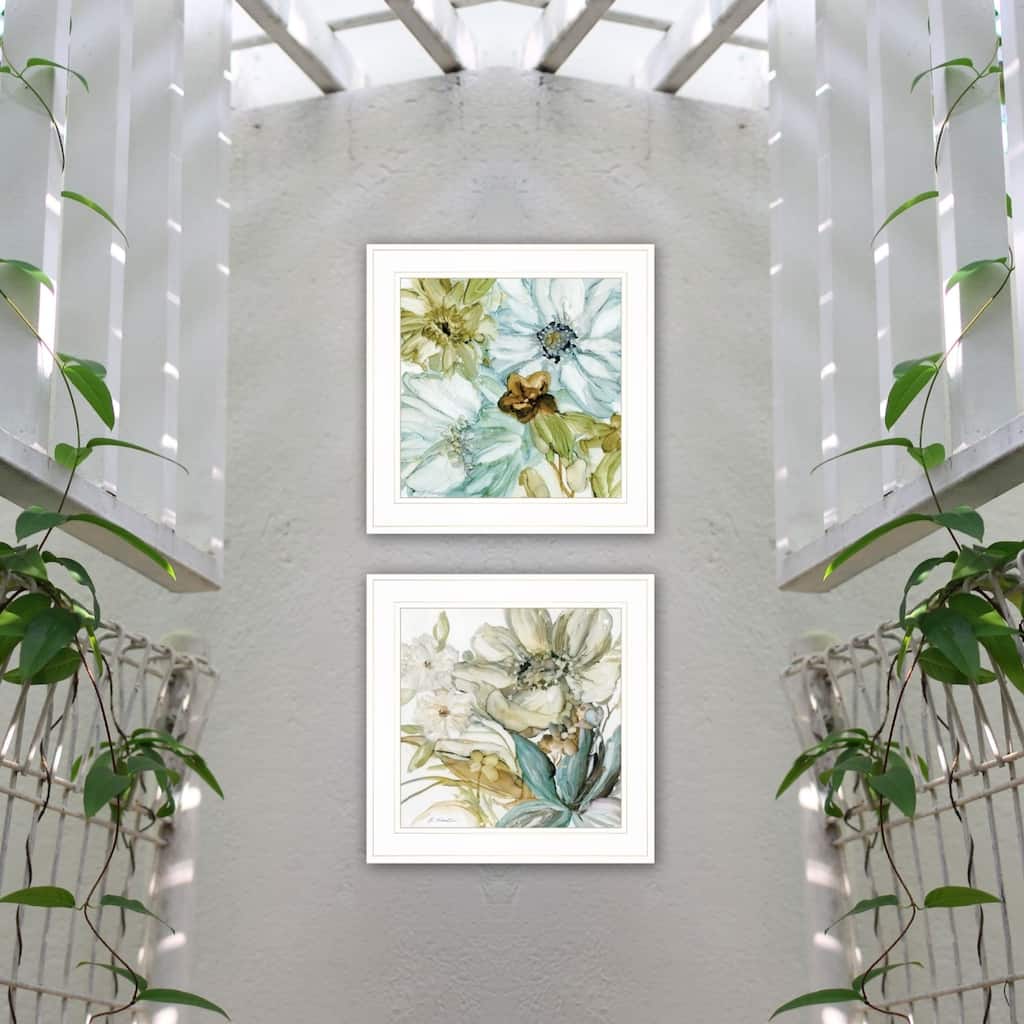 TrendyDecor4U Contemporary "Sea Glass" 2-Piece Vignette Art by JG Studios - Blue